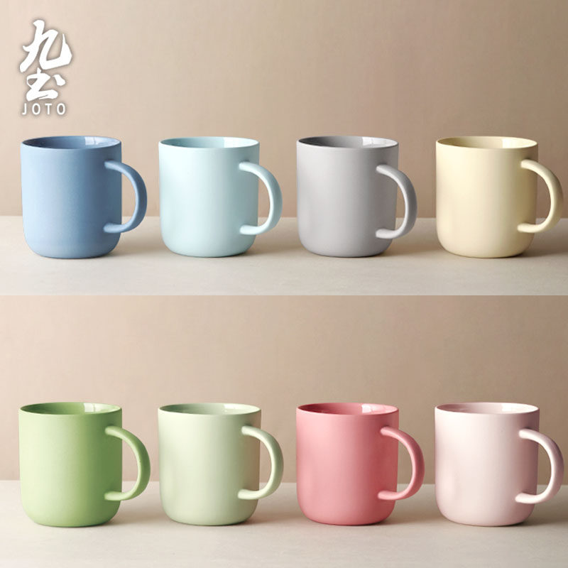 日式手工陶瓷马克杯咖啡杯马卡龙色系马克杯水杯子情侣对杯可定制