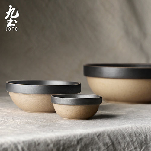 九土手工简约小碟复古风大汤碗