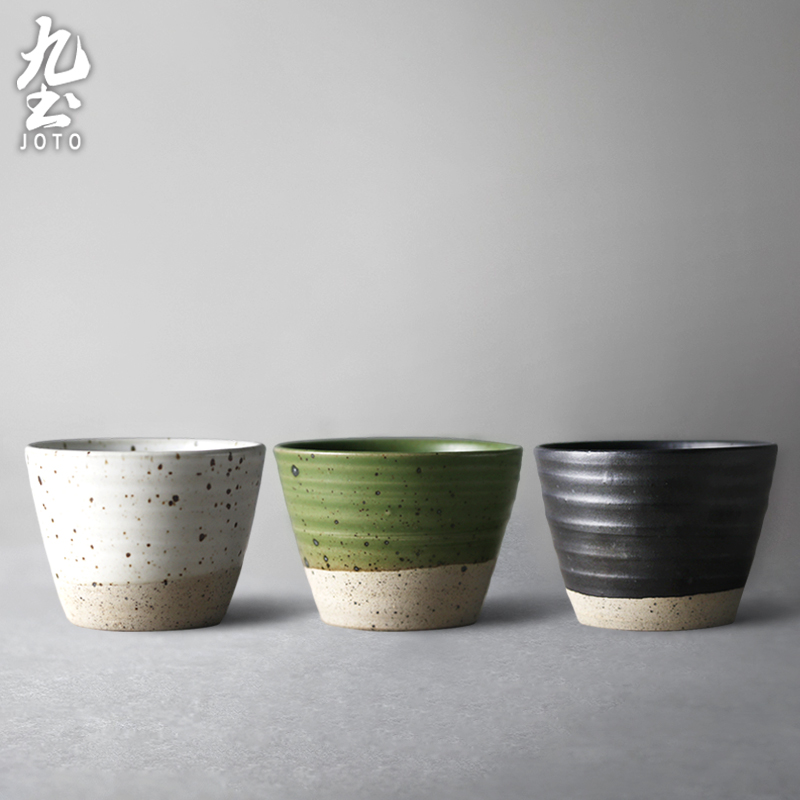 手工小茶杯粗陶复古日式