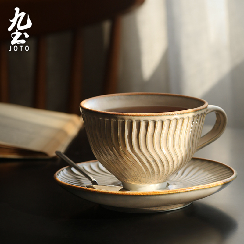九土陶瓷咖啡杯杯子设计感拿铁杯