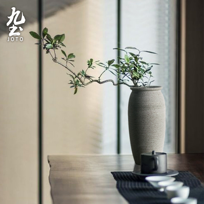 手工粗陶花瓶日式花器小原流陶瓷禅意花器落地摆件家居复古干花插在类目 家居饰品, 花瓶/花器/仿真花/仿真饰品, 花器/花瓶, 花瓶中 - 来自Buy2taobao.com提供专业的淘宝代购服务