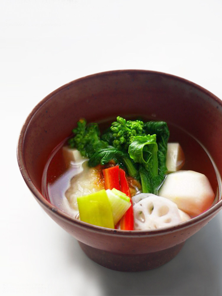 Japanese handmade coarse pottery white rice bowl tableware Household retro soup noodle high foot bowl Simple thickened earth bowl can microwave