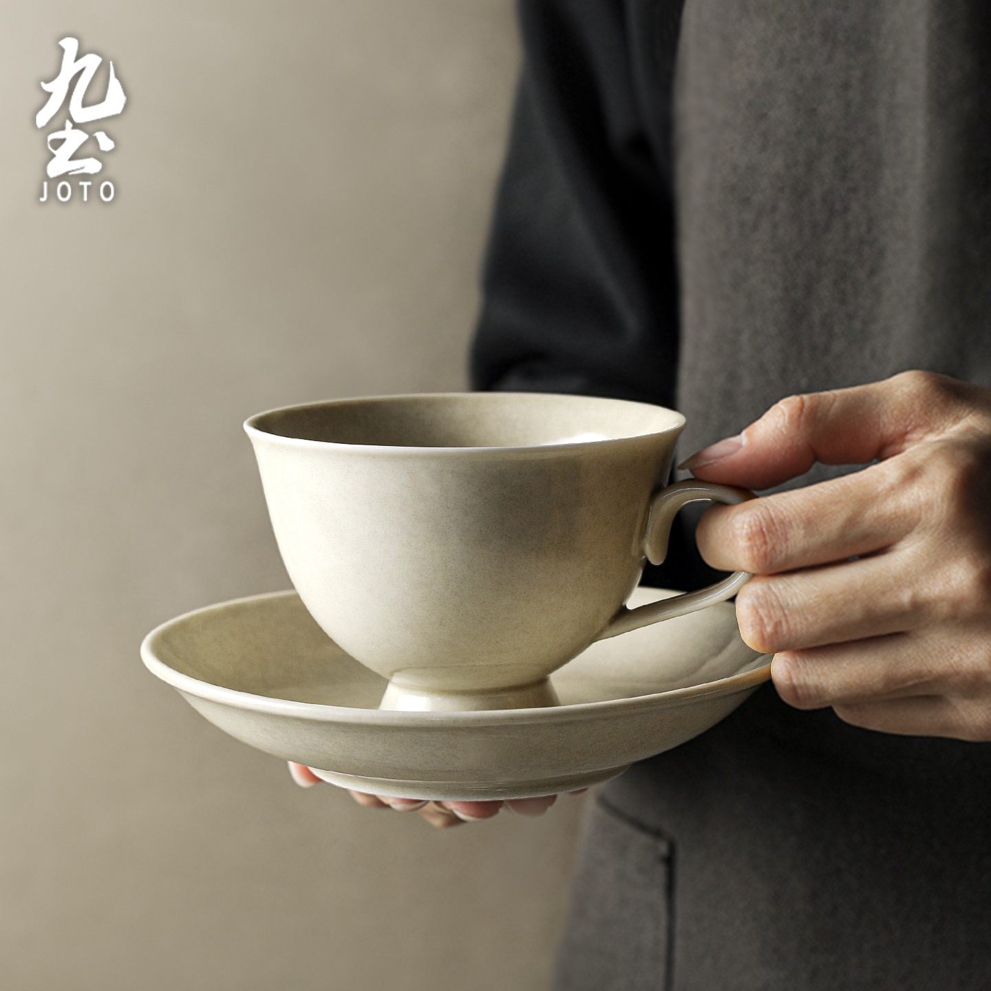 九土复古纯色陶瓷咖啡杯