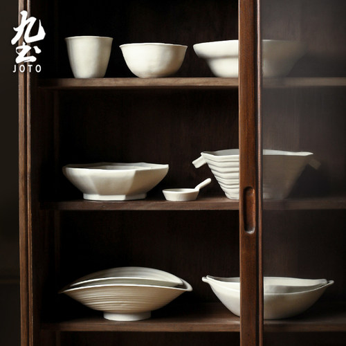 九土陶瓷复古餐具碗盘套装