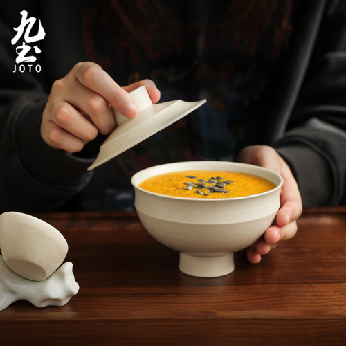 九土日式炖盅家用陶瓷一人份汤碗
