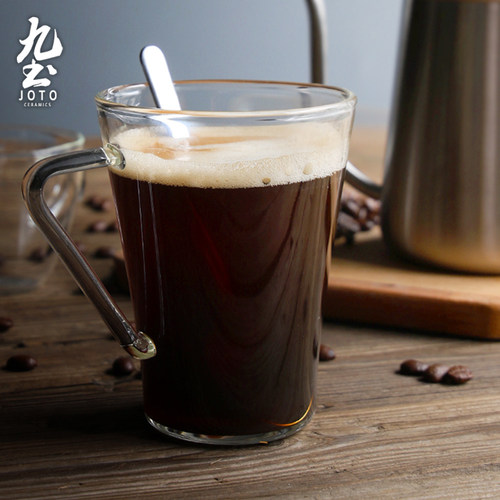 九土玻璃花式咖啡杯透明简约