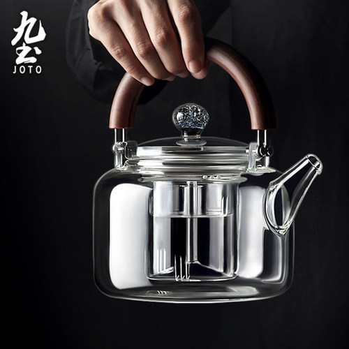 九土玻璃煮茶壶耐高温蒸煮水壶
