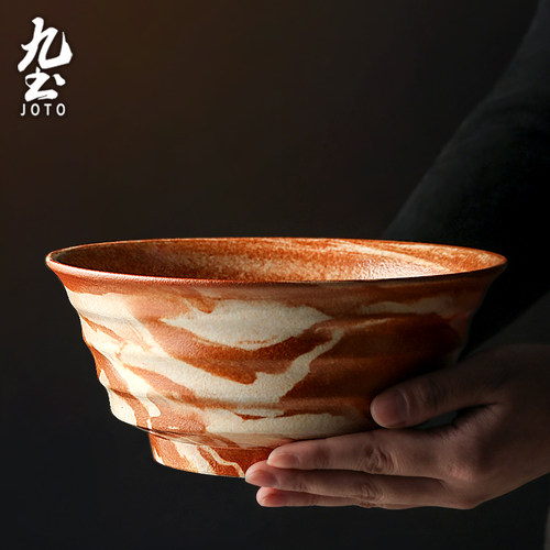 九土手工日式复古创意沙拉面碗