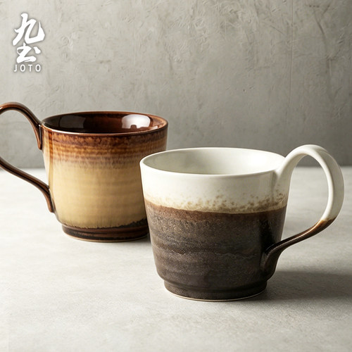 九土复古窑变粗陶手工咖啡杯