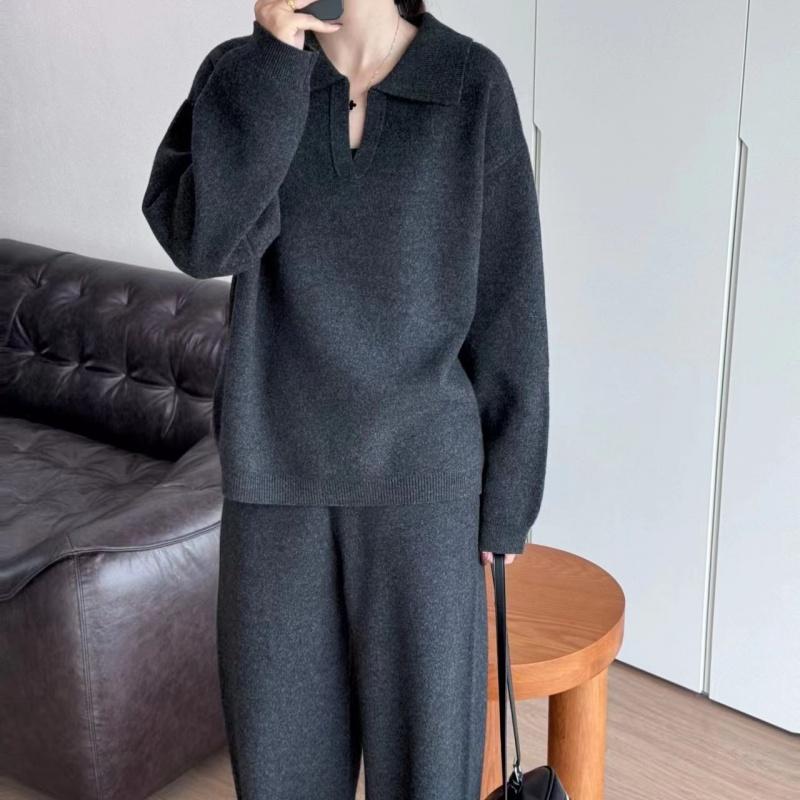 欧洲站时尚气质百搭羊毛针织套装