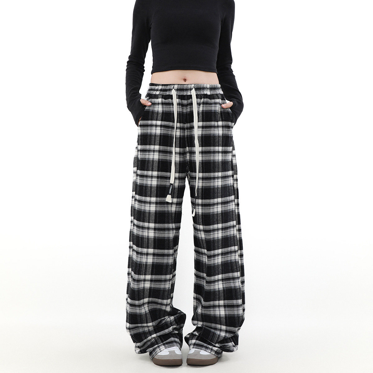 MRNEARLY美式复古宽松阔腿休闲裤