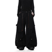 MRNEARLY美式 男女宽松休闲百搭情侣阔腿裤 高街复古多口袋工装 裤