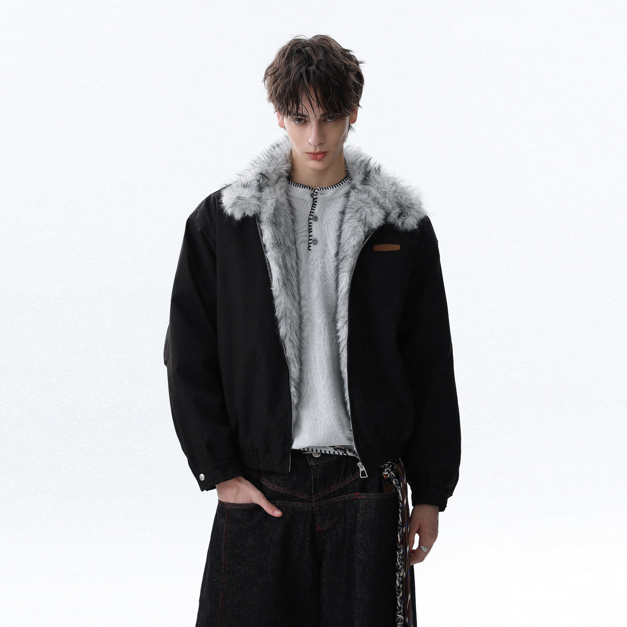 MRNEARLY美式复古毛领座山雕立领夹克棉服男冬季加厚工装保暖外套,男装,棉衣,淘宝优惠券,粉丝福利购,淘宝优惠卷