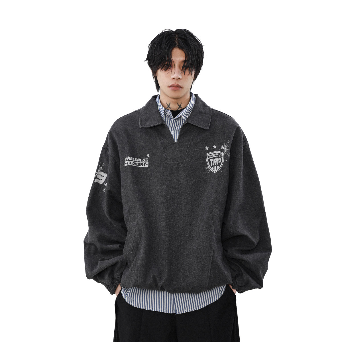 MRNEARLY美式春季水洗POLO衫长袖