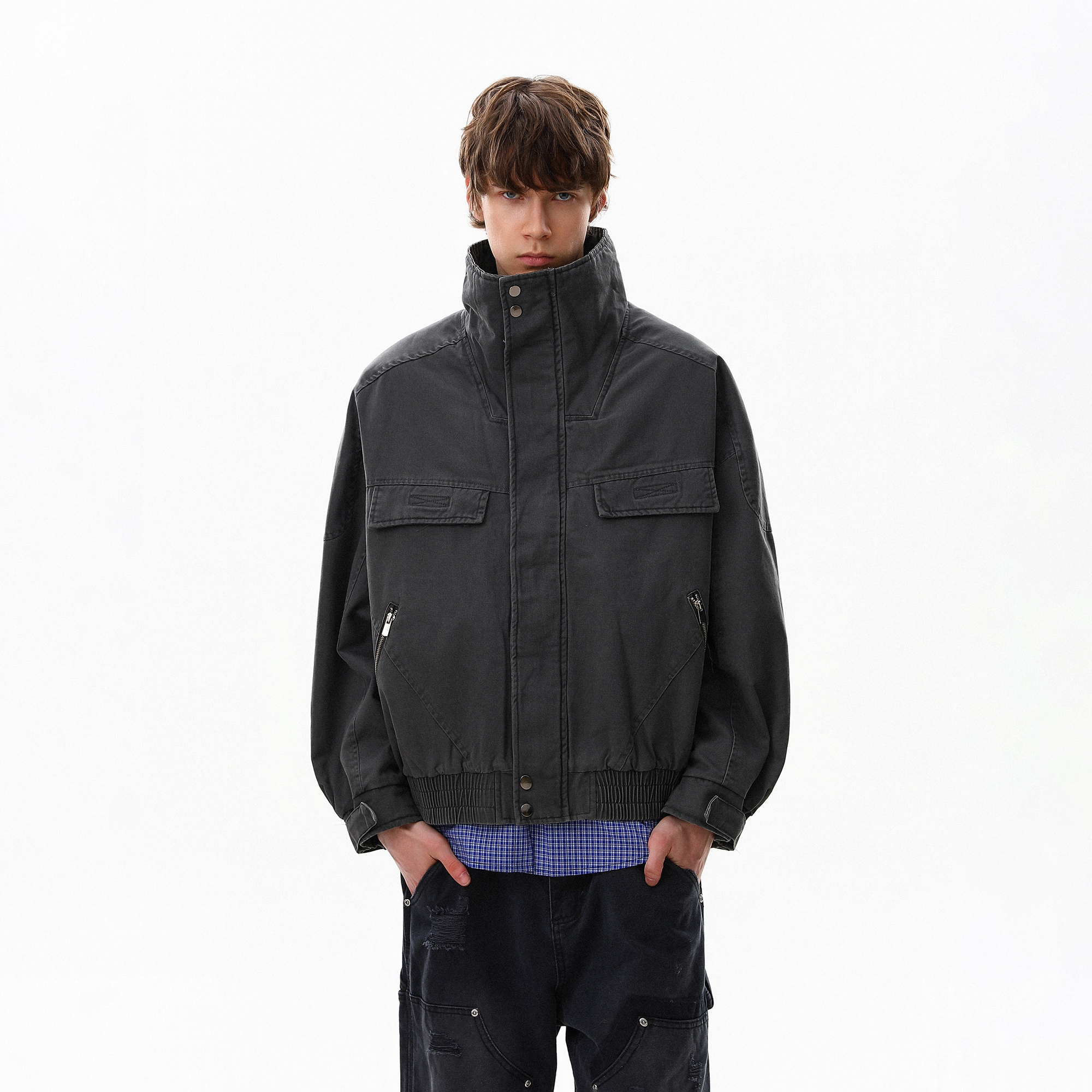 美式复古工装加厚多口袋棉服