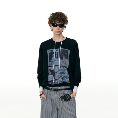 美式小众情侣长袖T恤男秋季上衣