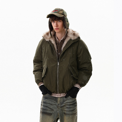 美式复古毛领保暖派克服