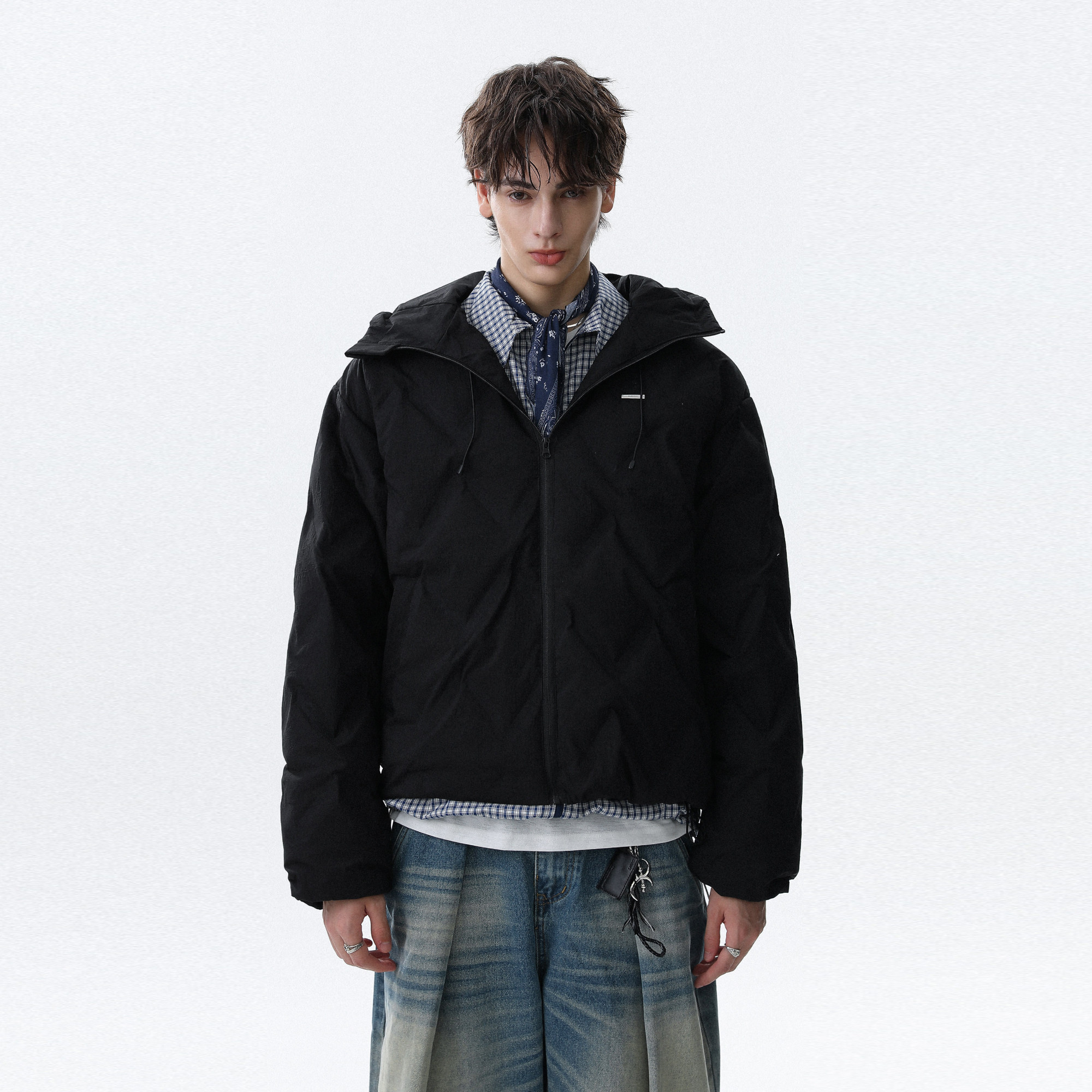 MRNEARLY美式复古菱格连帽羽绒服男冬季宽松休闲百搭保暖外套,男装,羽绒服,淘宝优惠券,粉丝福利购,淘宝优惠卷