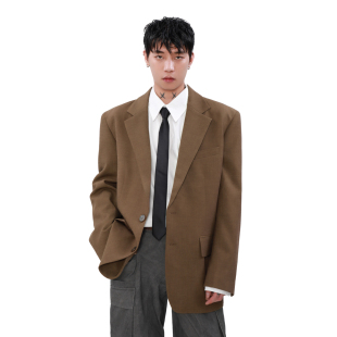 宽松复古西装 高级感痞帅秋季 外套男 休闲西服2024新款 MRNEARLY美式