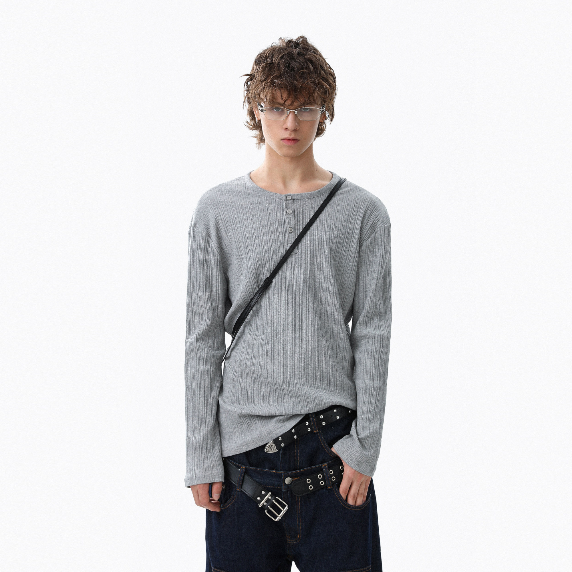 美式极简老钱风长袖T恤男女内搭