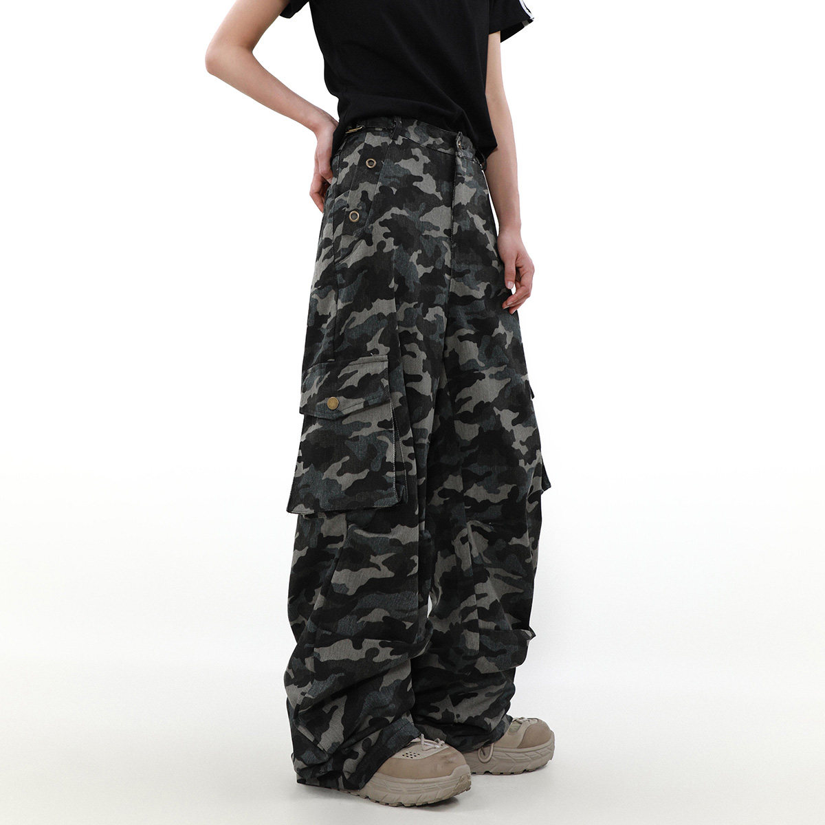 MRNEARLY美式复古宽松直筒休闲裤