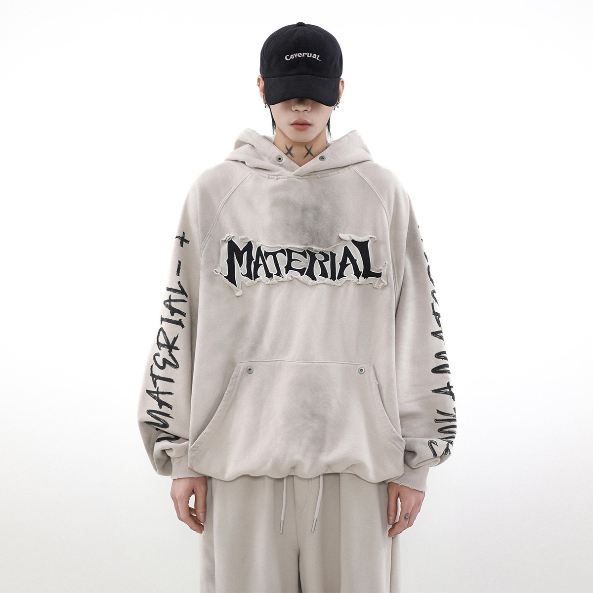 MRNEARLY美式复古套头连帽卫衣男