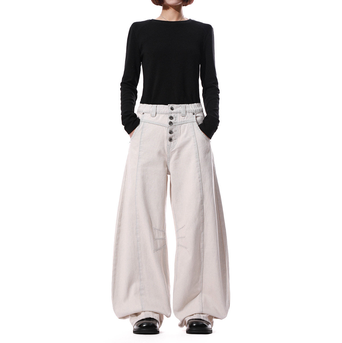 美式复古解构宽松直筒休闲裤