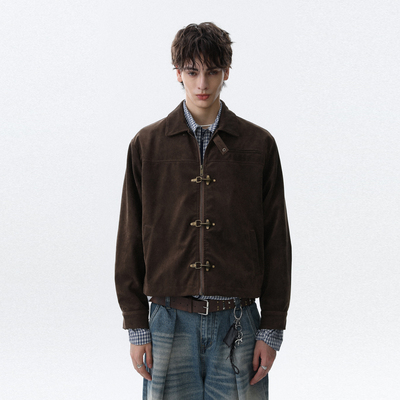 美式复古解构设计感翻领夹克外套