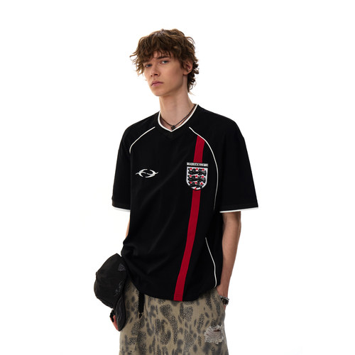 美式复古休闲运动风短袖T恤男