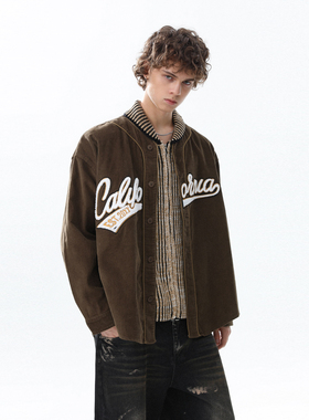 MRNEARLY美式复古刺绣字母设计感棒球服外套男秋季宽松百搭夹克