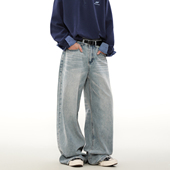 男高级感复古裤 MRNEARLY美式 cleanfit休闲水洗直筒牛仔裤 子情侣潮