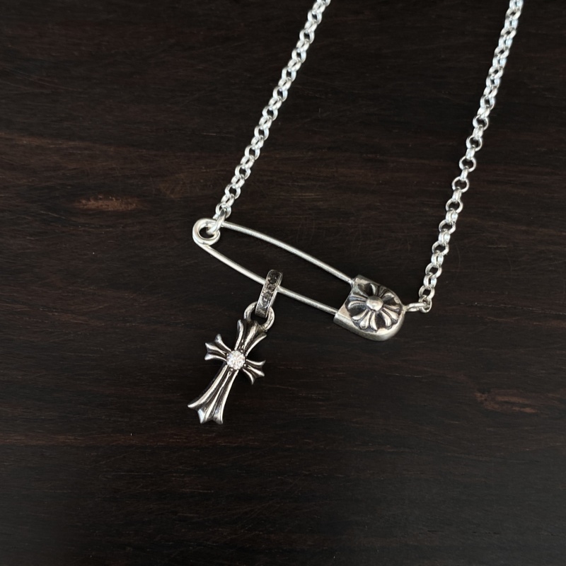 925纯银做旧别针+babyfat吊坠