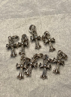 纯银做旧babyfat十字架无钻吊坠