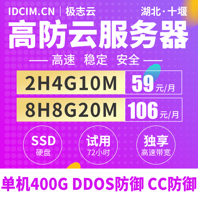 国内高防云服务器租用独享带宽高配网站游戏微端云服务器主机秒解