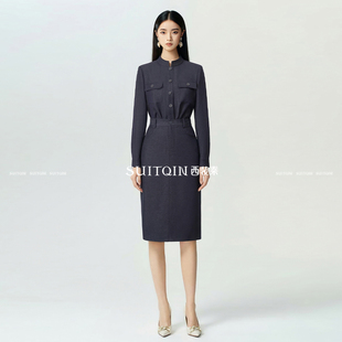 通勤工装 SUITQIN西装 套裙女时尚 衬衫 风衬衣干练气质工作服 秦长袖