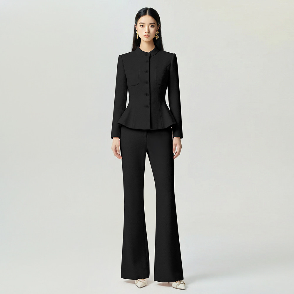 SUITQIN西装秦女装黑色毛呢西装套装女职业装秋冬前台接待工作服,女装/女士精品,时尚套装,淘宝优惠券,粉丝福利购,淘宝优惠卷