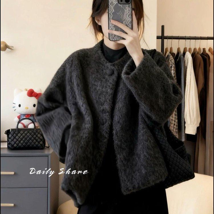 韩系独特漂亮巨好看的厚外套女2025新款冬季小香风高级感轻奢上衣