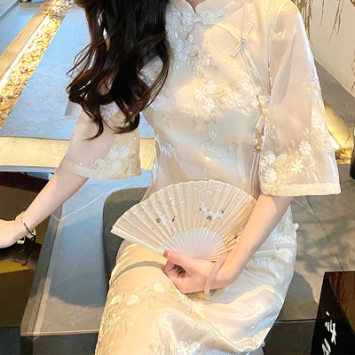 国风改良新中式旗袍女高级感年轻款小个子初春连衣裙2023女新款潮