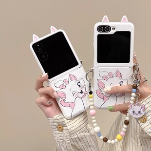 FindN3Flip荣耀女款 可爱玛丽猫适用华为Pura X折叠屏手机壳pocket2硬壳小米mixflip2全包三星zflip7手链OPPO
