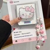 可爱kt猫支架适用华为pocket2折叠屏手机壳小米mixflip硬壳三星zflip6手链OPPO 荣耀vivo女款 Find N3Flip个性