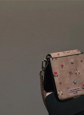 复古皮纹小碎花适用华为pocket2折叠屏手机壳小米mixflip全包防摔三星zflip6翻盖OPPO Find N3Flip手绳荣耀女