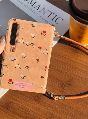 网红小碎花笔记本适用华为Pura X折叠屏手机壳pocket 2手绳小米mixflip2三星zflip7全包硬壳OPPOFindN3Flip女