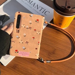 网红小碎花笔记本适用华为Pura 2手绳小米mixflip2三星zflip7全包硬壳OPPOFindN3Flip女 X折叠屏手机壳pocket