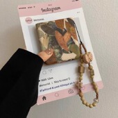 N3Flip创意荣耀vivo女款 复古油画枫叶适用华为pocket2折叠屏手机壳小米mixflip硬壳三星zflip6手链OPPO Find