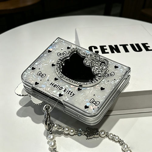 日韩闪钻蝴蝶结镜子适用华为Pura X折叠屏手机壳pocket2全包小米mixflip2三星zflip7OPPO FindN3Flip荣耀vivo