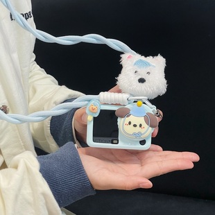 可爱小狗适用大疆action6/5pro/4/3运动相机保护套配件镜头盖挂绳