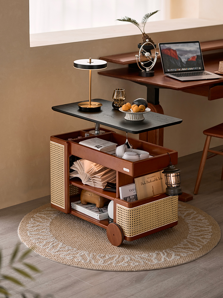 采购产品实木升降边桌，山毛榉木沙发边柜，卧室边桌，边柜，移动