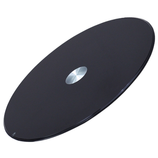 餐桌钢化玻璃转盘家用黑色白色烤漆转台酒店旋转圆形玻璃饭桌台面