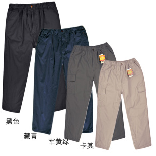 *周道*纯棉日系原单冬季男加绒裤松紧腰抽绳街头硬派工装涤卡棉裤