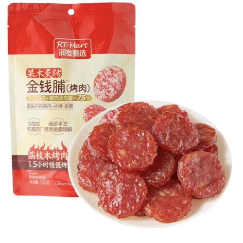 大润发代购RT-Mart果炙烤金钱脯100g（烤肉/猪肉脯）